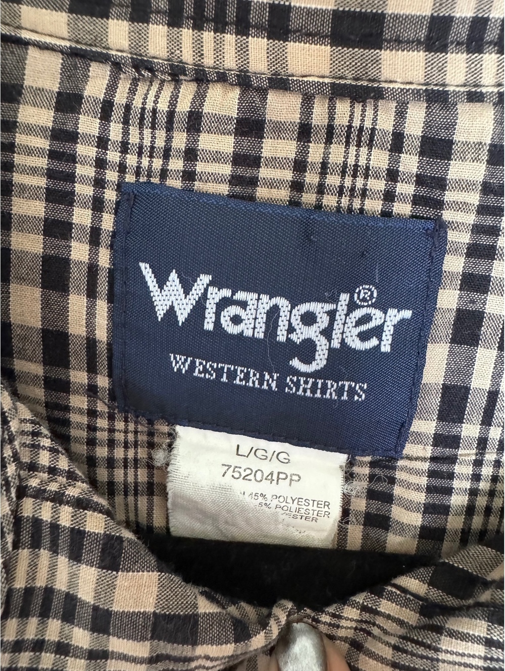 Wrangler Western Shirt Men’s Large 75204PP Plaid Pearl Snap Cowboy Long Sleeve - Picture 5 of 8